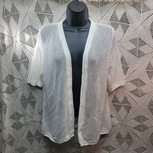 Hannah White crochet sweater size Large